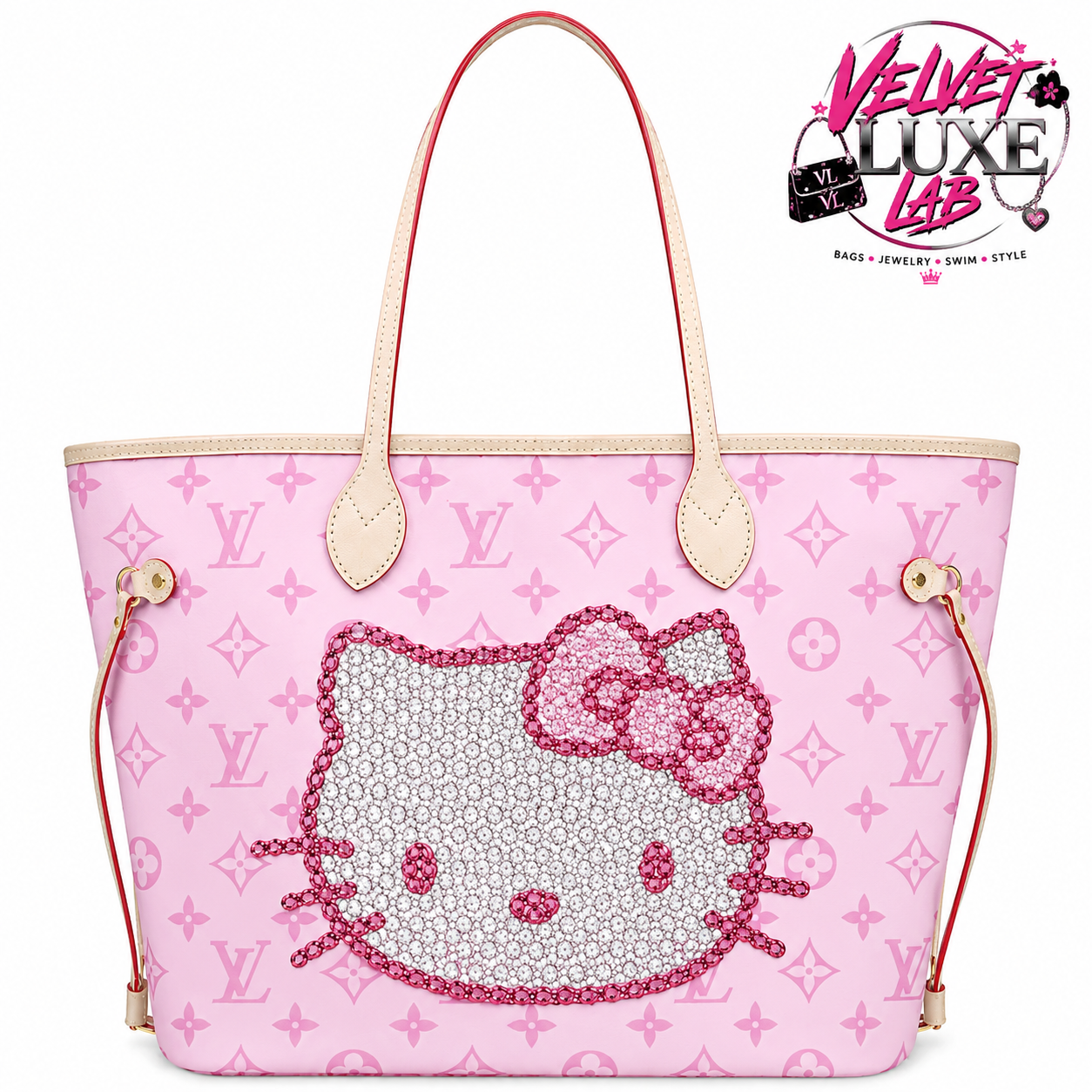 Her bling tote bag