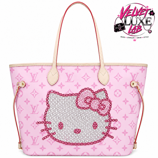 Her bling tote bag