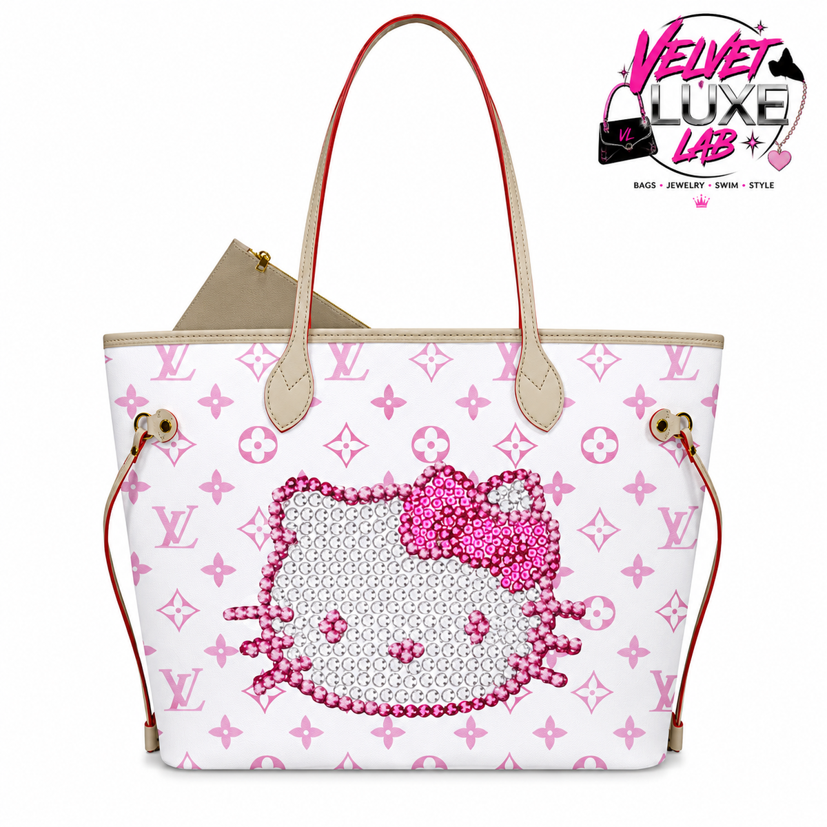 Her bling tote bag